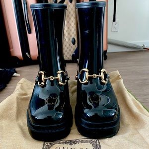Black Gucci Rain Boots